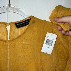 NWT The Fifth Label Yellow Business Casual Dress Top Size M Office Wear Top